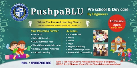 pushpa blu pre school and day care centre chandkheda ahmedabad nursery schools 252h6hcss1