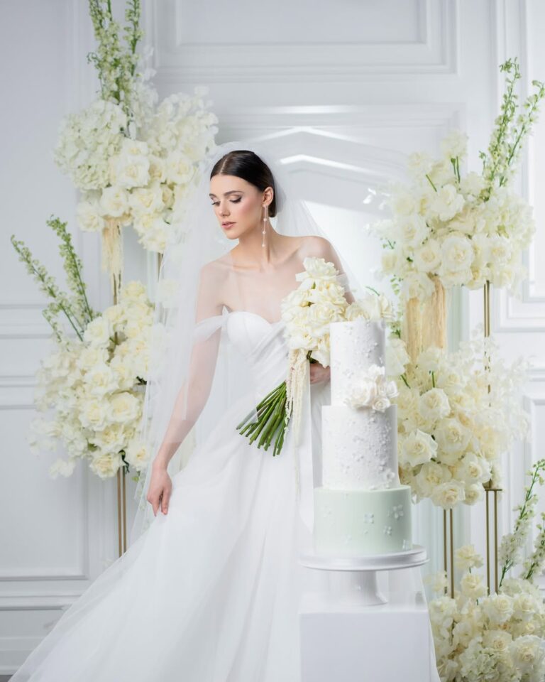 Every detail in this shoot was carefully curated to inspire your dream wedding look MakeupHair @helia tavakoli beauty Photography @farnoushahmadi.pictures Veil accessories @blairnadeaubridal Floral Desig 2 768x960