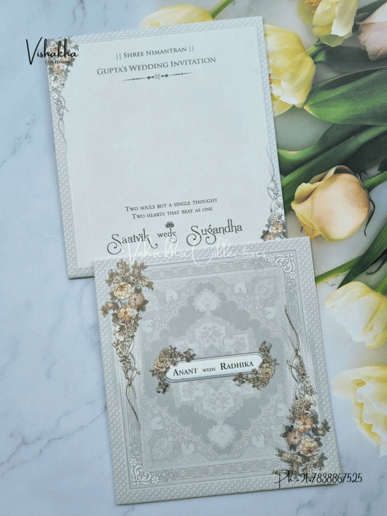 Flower Themed Hindu Wedding invitation Cards CR 5020 768x1024