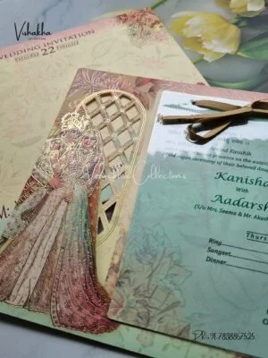 Side Angle Of Paper Laser Cut Semi Box Double Door Hindu invitation Cards EJ 4141 1 300x400 1