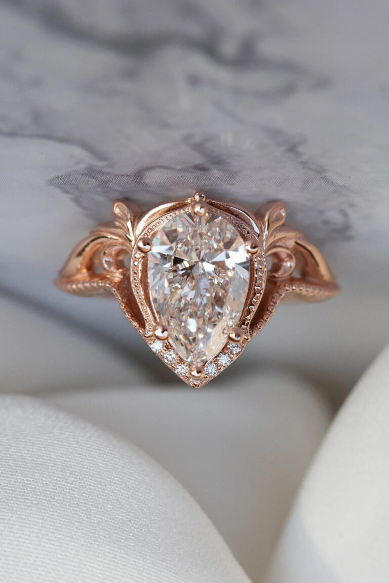 2.5CaratPear CutLabDiamondEngagementRingArtNouvea 12 1 768x1151