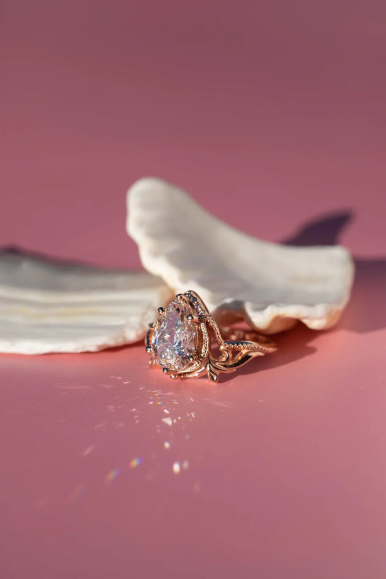 2.5CaratPear CutLabDiamondEngagementRingArtNouveau 1 1 768x1152