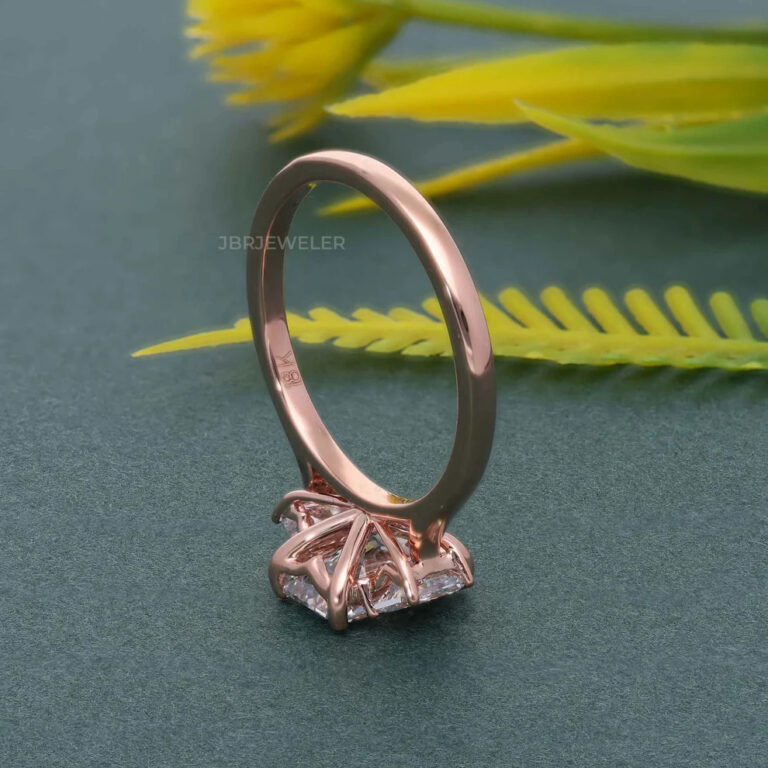 2Ct Radiant Cut Lab Grown Side Trapezoid Engagement Ring 6 768x768