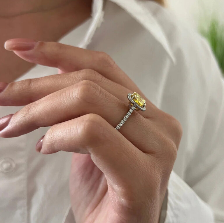 2 Carat Lab Grown Diamond Halo Engagement Ring 5 1 768x766