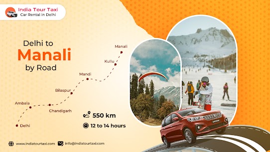 Delhi to manali cab