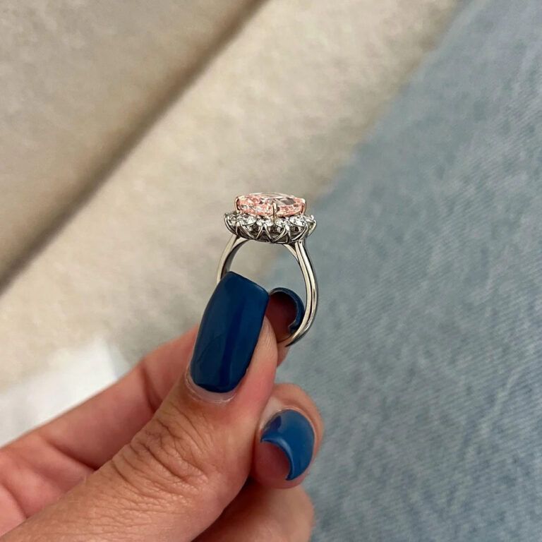 Fancy Pink Lab Grown Diamond Floral Diana Engagement Ring 4 768x768