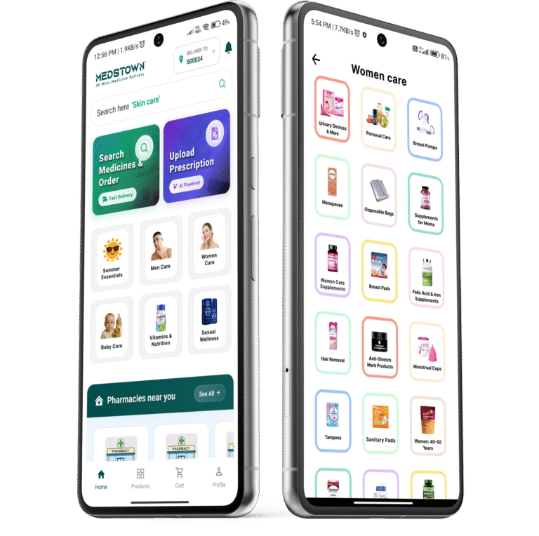 medstown india fastest medicine Delivery app 768x764