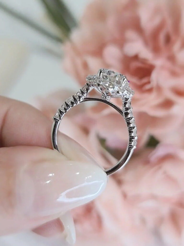 1 00ct oval cut lab grown cvd diamond vintage halo engagement ring jbr jeweler 3 768x1024