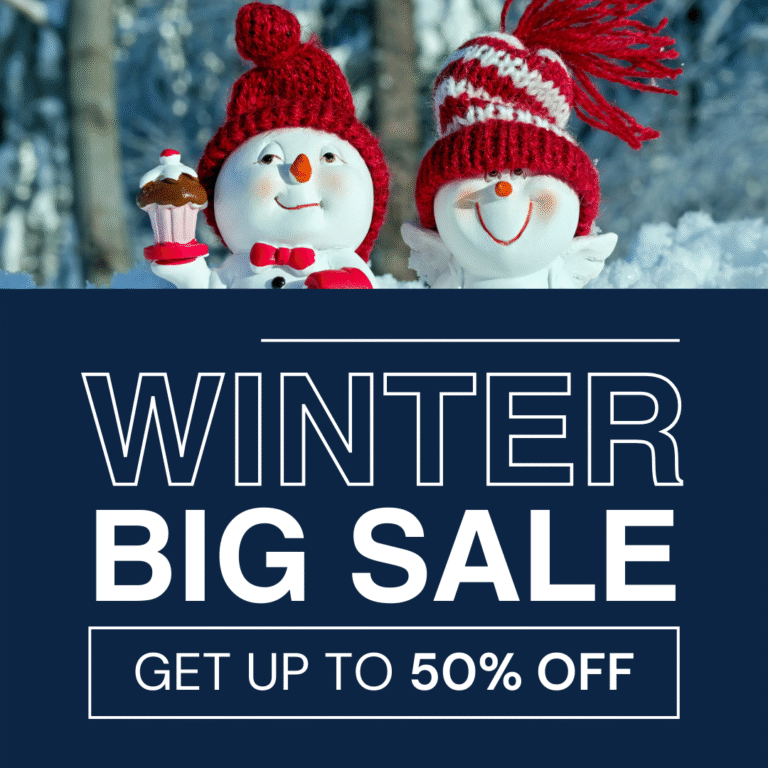 Blue Minimalist Winter Sale Instagram Post 1 768x768